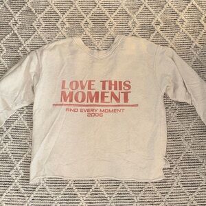 Aerie Cream and Red Graphic Kids Sweatshirt